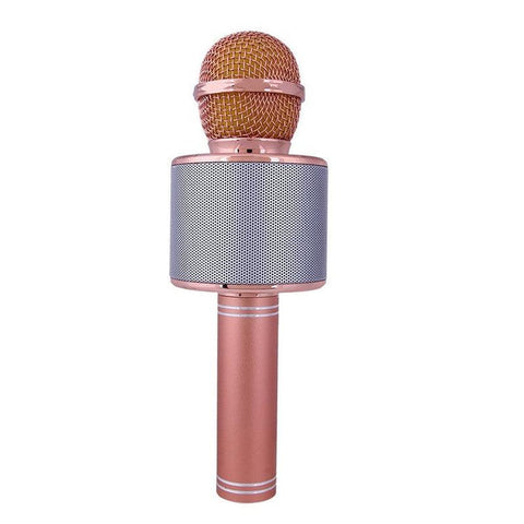 KTV BT Wireless Handheld Microphone with Speaker and Recorder - Rose Gold