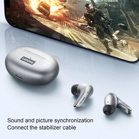 Lenovo LP Bluetooth wireless earbuds with 250 mAh charging case