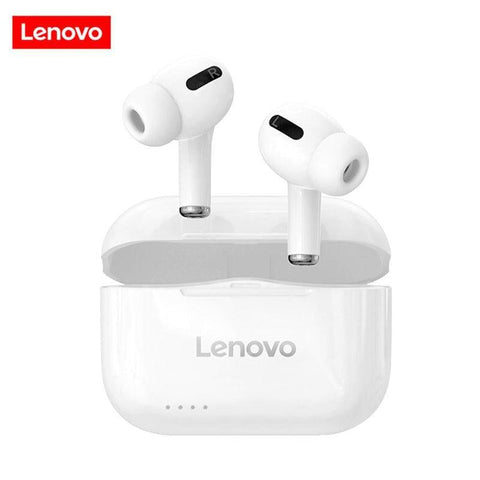 Lenovo Think Plus Lp1s Bluetooth Wireless Earphones w/ Charging Case - White