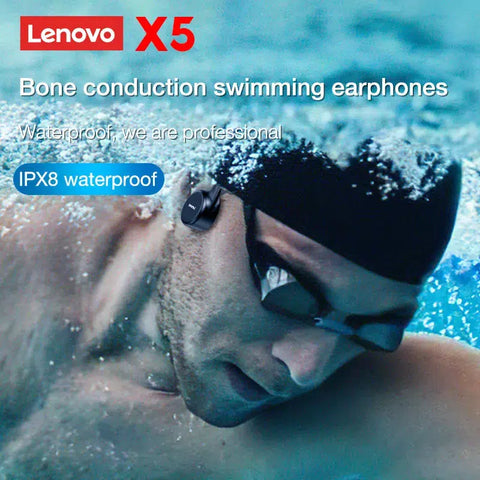 Lenovo think plus X5 Bone Conduction headphone w/- 8GB Storage - Black
