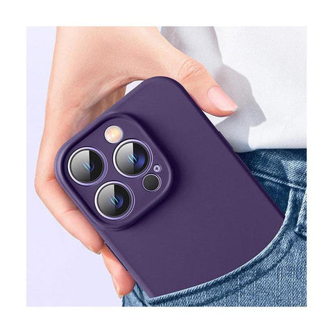 Liquid Silicone Shockproof Mobile Phone Case for iPhone 14 Plus - Purple