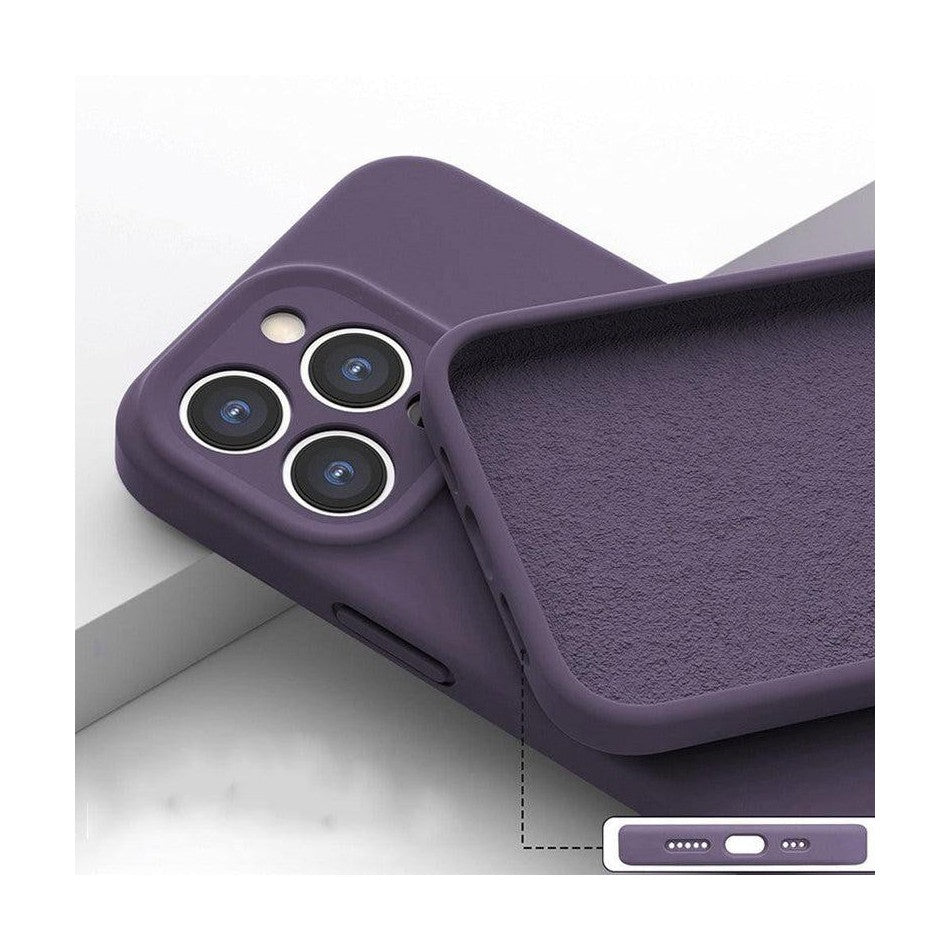 Liquid Silicone Shockproof Mobile Phone Case for iPhone 14 Plus - Purple