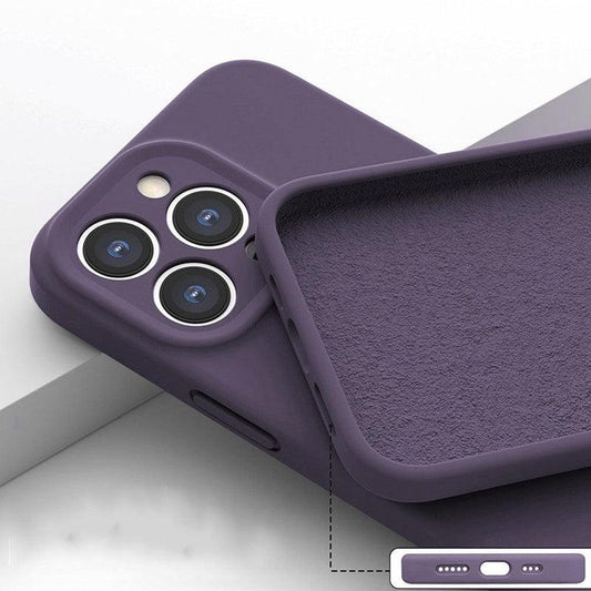 Liquid Silicone Shockproof Mobile Phone Case for iPhone 14 Pro - Purple