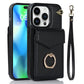 Luxury Mobile Phone Case with Credit Card Holder & Stand for iPhone 13 - Black