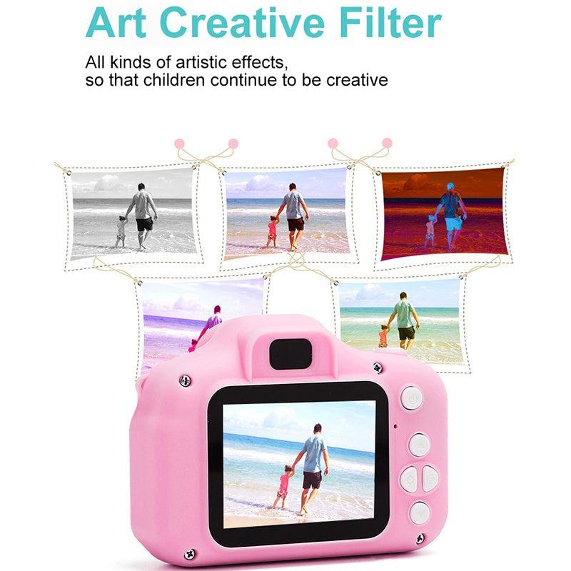 Mini kids Pink digital photo and video camera (8GB SD card Included)