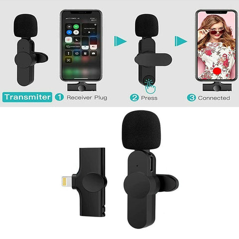 Plug-and-Play Wireless Microphone Portable Clip-on Mic - Brand New