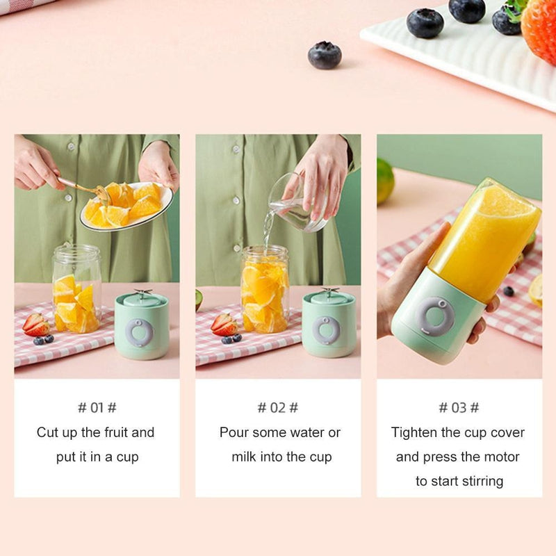 Portable USB Rechargeable Handheld Blender and Juicer (W148) - Green