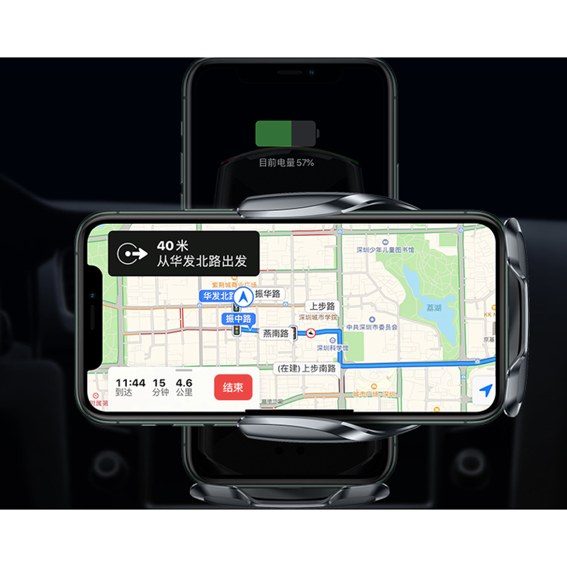 Q1 Auto clamping Smart Car wireless 15W fast charger with vent holder - Black