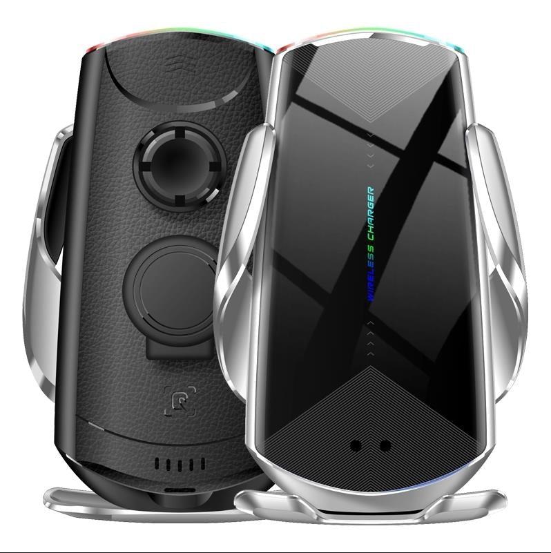 Q1 Auto clamping Smart Car wireless 15W fast charger with vent holder - Black