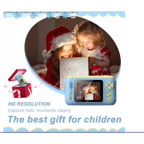 S9 Children’s Digital Camera 1080P Handheld 2.4" HD Screen w/ Tripod - Blue