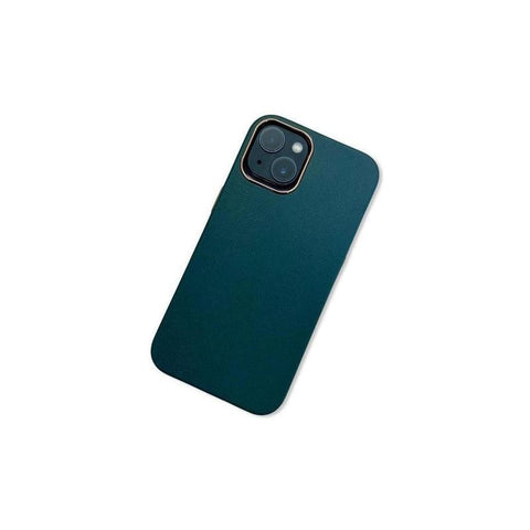 Shockproof Camera Lens Plated Case for iPhone 13 - Bottle Green