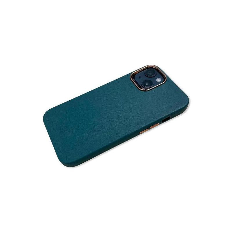 Shockproof Camera Lens Plated Case for iPhone 13 - Bottle Green