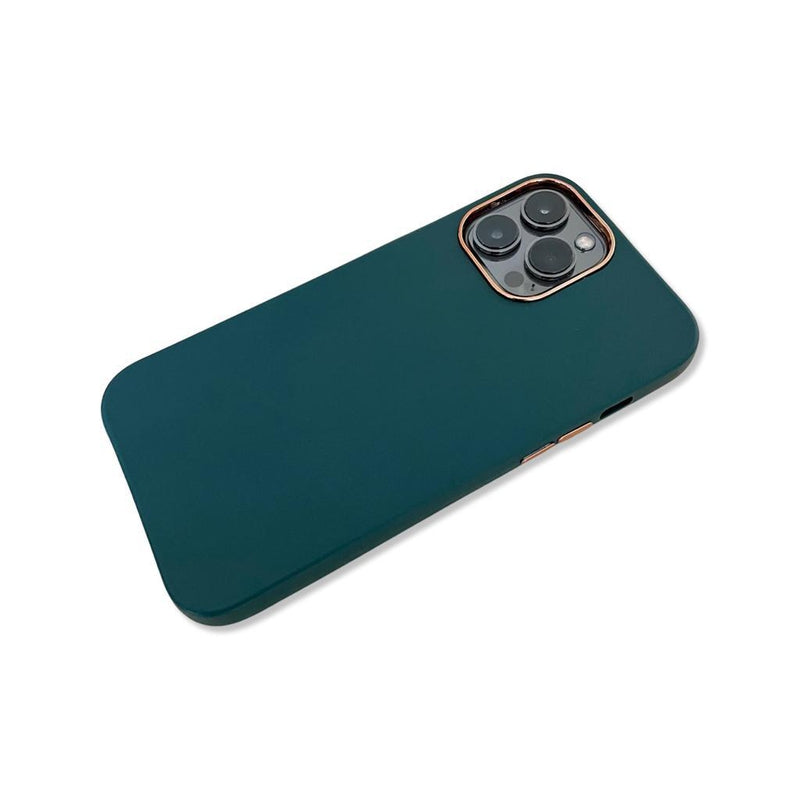 Shockproof Camera Lens Plated Case for iPhone 13 Pro Max - Bottle Green