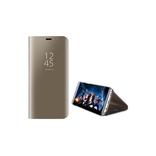 Smart Mirror Flipping Mobile Phone Case for Samsung Galaxy S20 - Gold