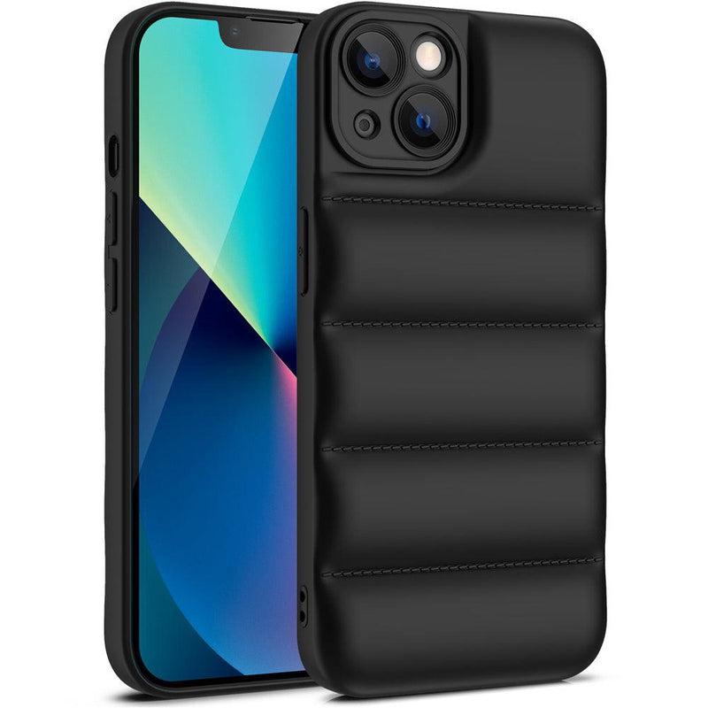 Soft Puffer Jacket Style Mobile Phone Case for iPhone 13 Mini - Black