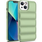 Soft Puffer Jacket Style Mobile Phone Case for iPhone 13 Mini - Green