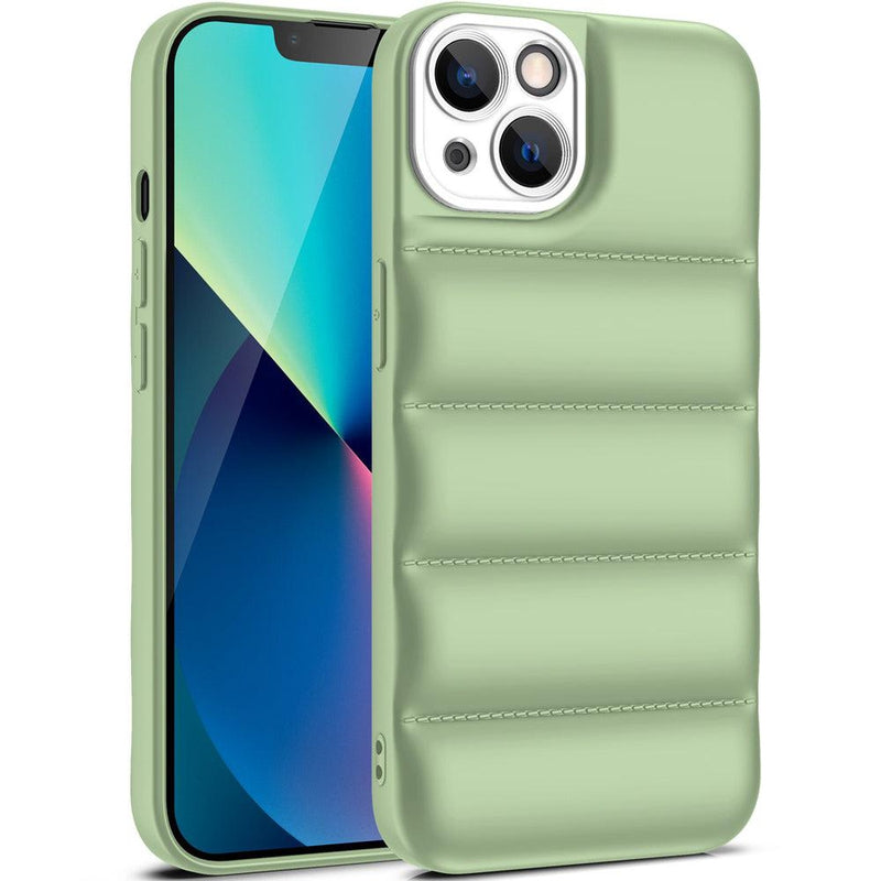 Soft Puffer Jacket Style Mobile Phone Case for iPhone XR - Green