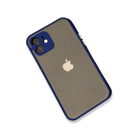 Translucent Frosted Case for iPhone 12- Blue