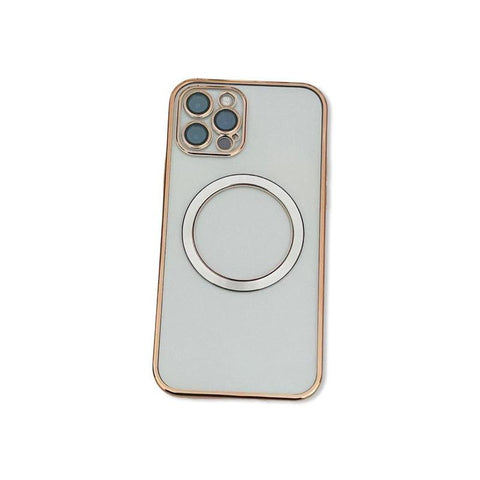 Transparent wireless charging magnetic case for iPhone 12 Pro - Metallic Gold