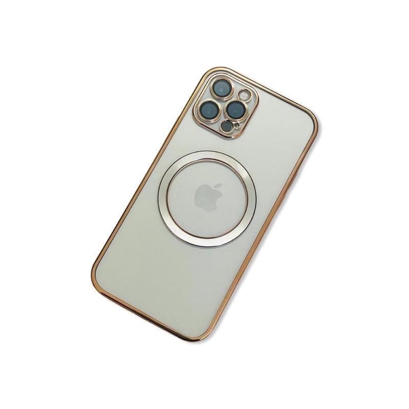 Transparent wireless charging magnetic case for iPhone 12 Pro - Metallic Gold