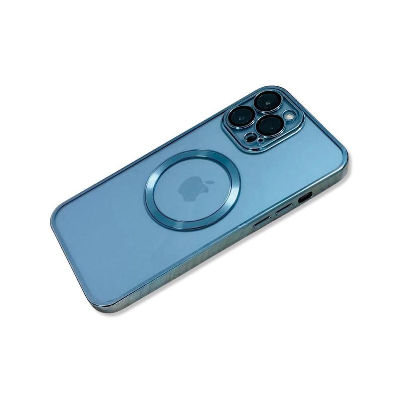 Transparent wireless charging magnetic case for iPhone 13 Pro Max - Metallic Blue
