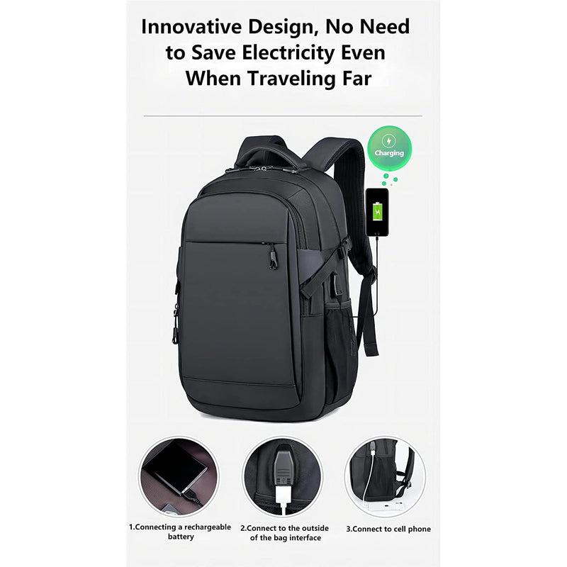 Travel/School Backpack Multi purpose in-built USB Charging Cable - Black