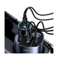 USAMS Digital Display 245W 3 Ports + Dual Cigarette Lighters Fast Car Charger