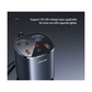 USAMS Digital Display 245W 3 Ports + Dual Cigarette Lighters Fast Car Charger