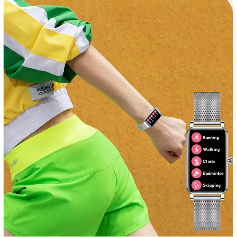 ZX19 Women's Fashion Smart watch w/ Metal Straps, Fitness tracking - Silver