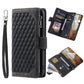 Zipper Wallet Mobile Phone Case for Apple iPhone 13 Pro Max with Wrist Strap - Black